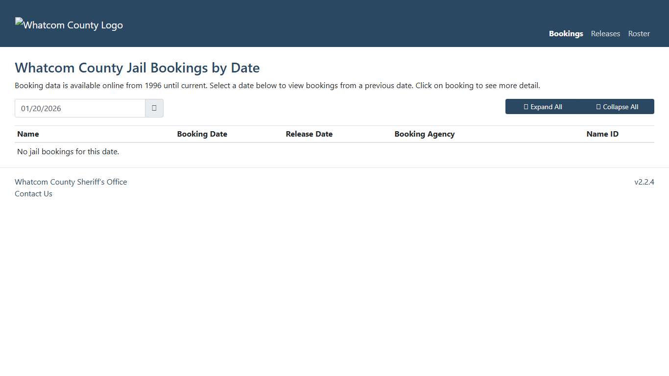 Whatcom County Sheriff's Office | Jail Bookings