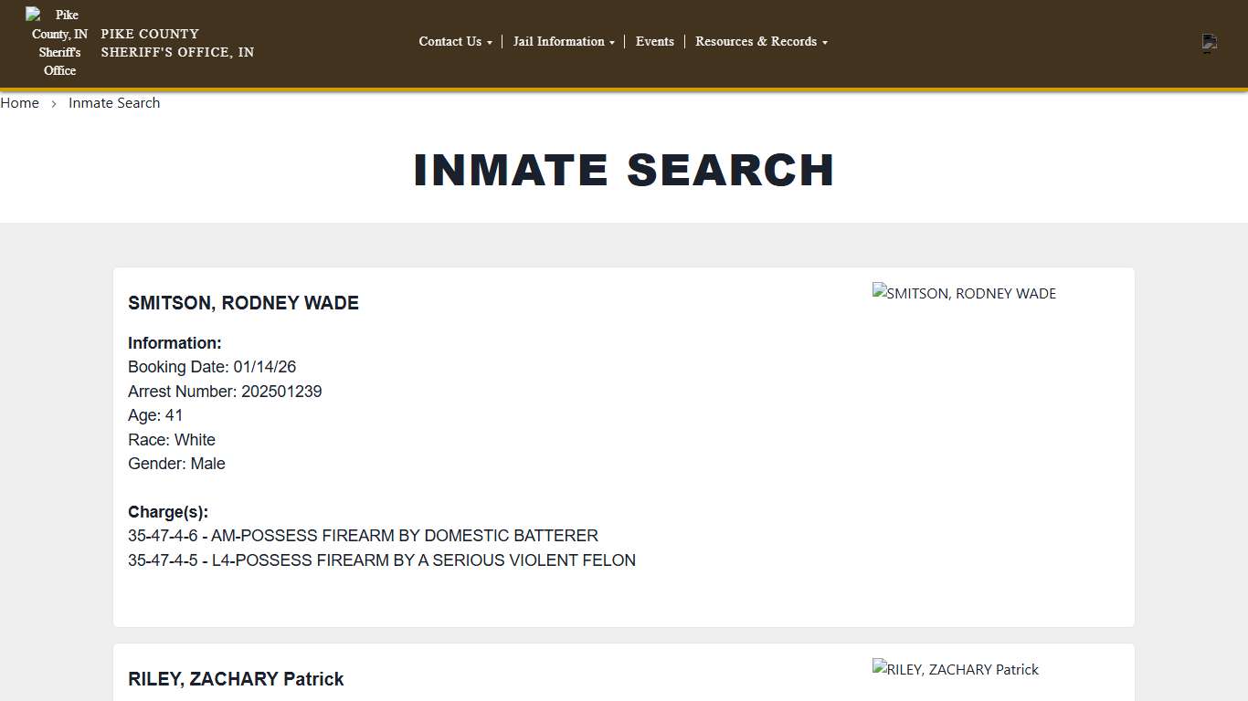 Inmate Search | Pike County Sheriff Office, IN